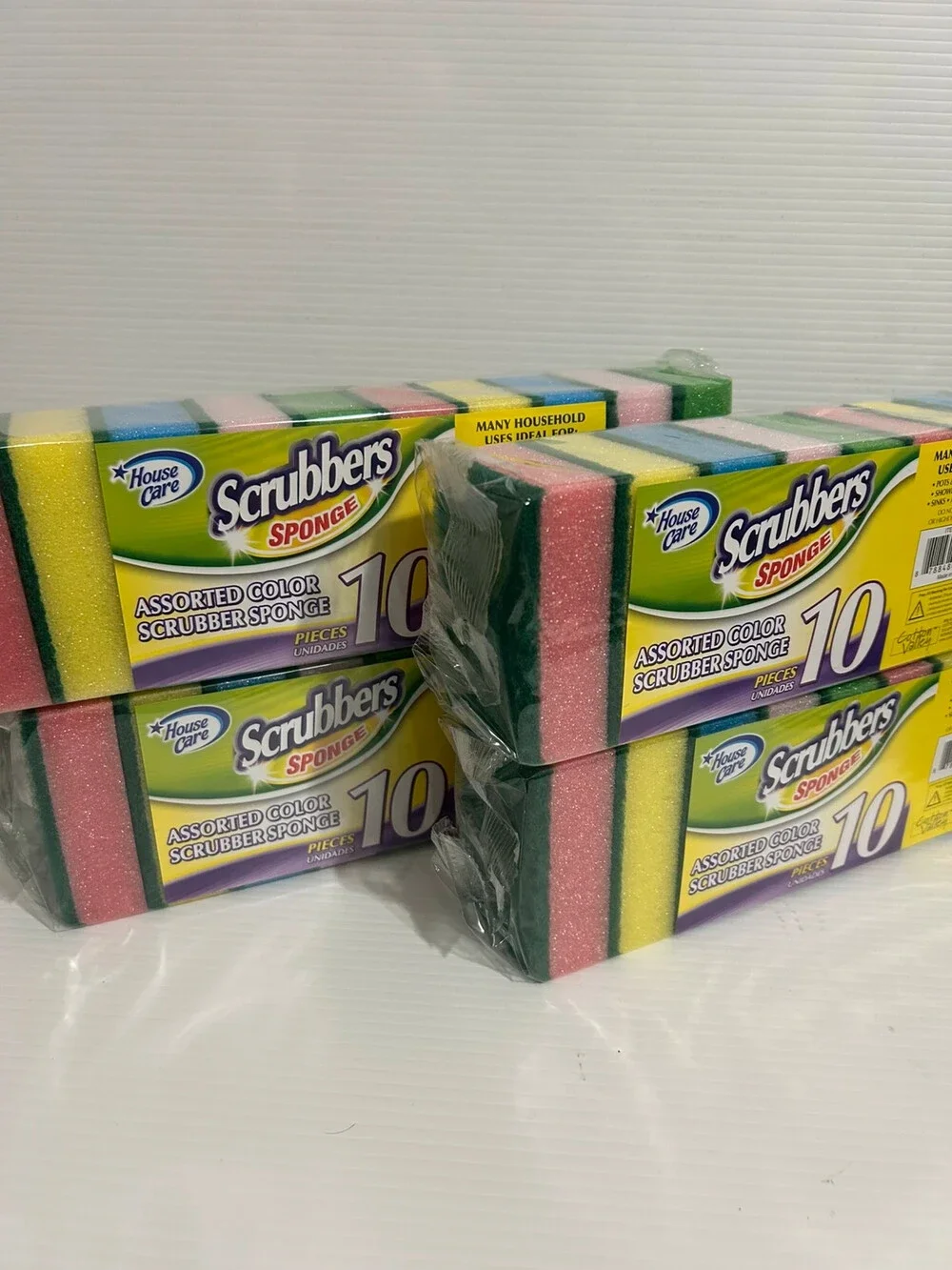House Care Scrubbers Cleaning Sponges 4-Pack Bundle, 40 Assorted Color Scrubber